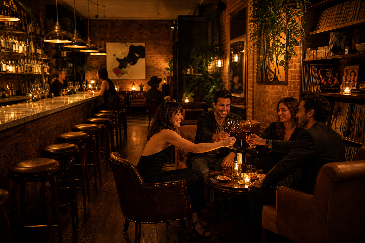 Members relaxing in a neighbourhood lounge.